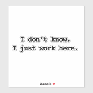 hier arbeiten aufkleber