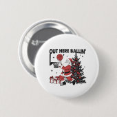 Hier Basketball Sport Weihnachten Weihnachten Button (Vorne & Hinten)