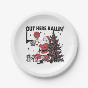 Hier Basketball Sport Weihnachten Weihnachten Pappteller