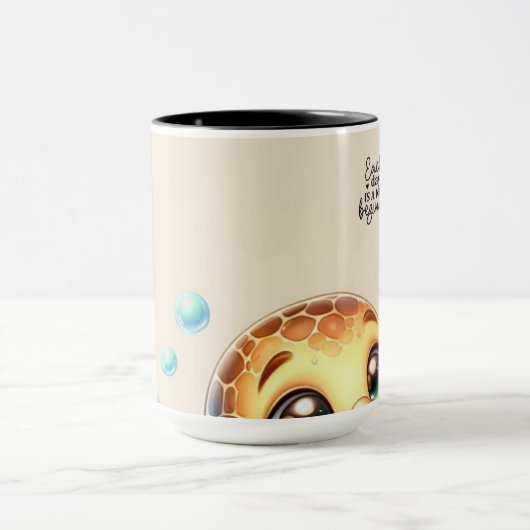 Hier beginnt der schöne Morgen! Tasse (Zentrum)