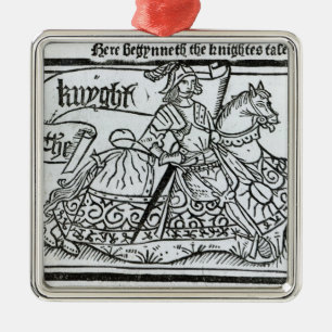 "Hier Begynneth das Knightes Tale Silbernes Ornament