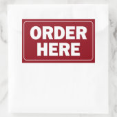 Hier Bestellzeichen für Restaurant oder Unternehme Rechteckiger Aufkleber (Tasche)