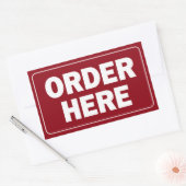 Hier Bestellzeichen für Restaurant oder Unternehme Rechteckiger Aufkleber (Umschlag)