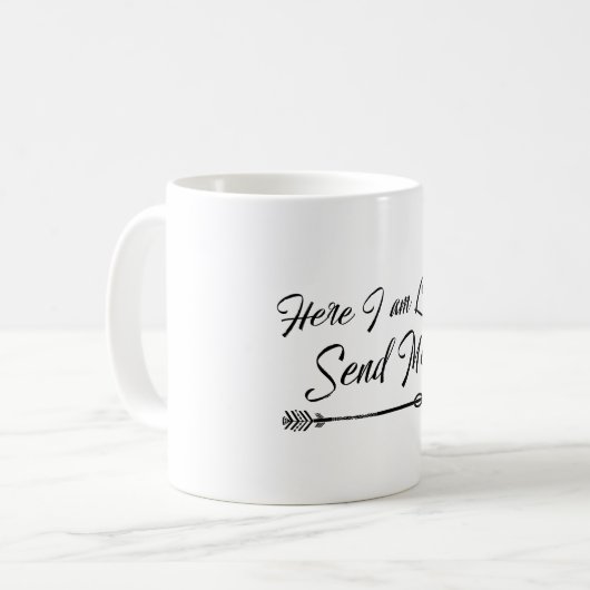 Hier bin ich Herr, schicke mir Zitat Verse Kaffeetasse (Vorderseite Links)