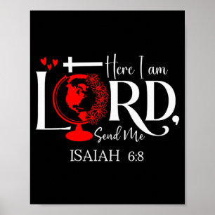 Hier bin ich Herr, sende mich Jesaja 6 8 Bibelvers Poster
