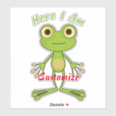 Hier bin ich niedlich Frosch Thunder_Cove Aufkleber (Blatt)