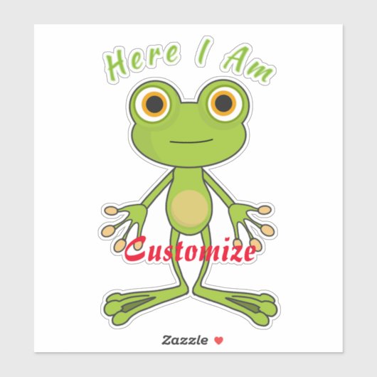 Hier bin ich niedlich Frosch Thunder_Cove Aufkleber (Blatt)