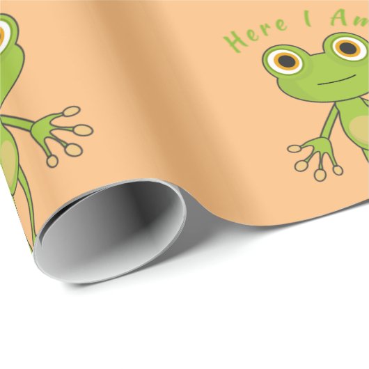 Hier bin ich niedlich Frosch Thunder_Cove Geschenkpapier (Rolleneckpunkt)