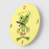 Hier bin ich niedlich Frosch Thunder_Cove Große Wanduhr (Winkel)
