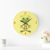 Hier bin ich niedlich Frosch Thunder_Cove Große Wanduhr (Zuhause)