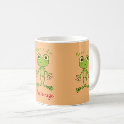 Hier bin ich niedlich Frosch Thunder_Cove Kaffeetasse (VorderseiteRechts)