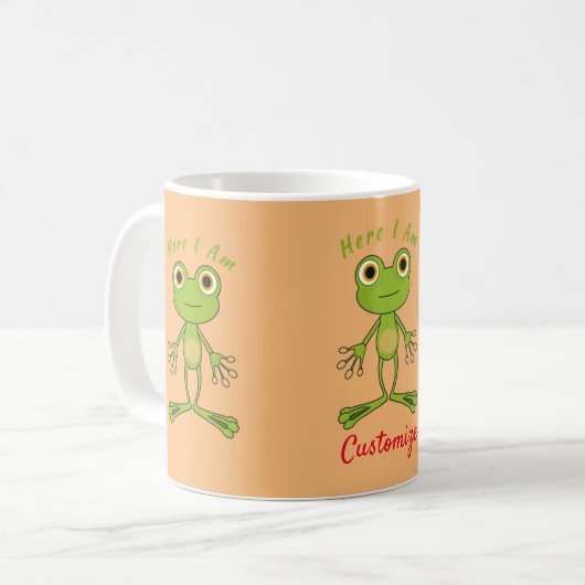 Hier bin ich niedlich Frosch Thunder_Cove Kaffeetasse (Vorderseite Links)
