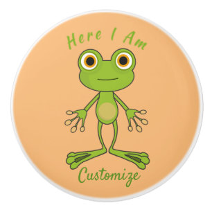 Hier bin ich niedlich Frosch Thunder_Cove Keramikknauf