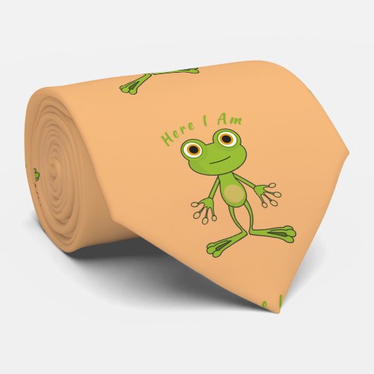 Hier bin ich niedlich Frosch Thunder_Cove Krawatte (Gerollt)