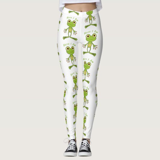 Hier bin ich niedlich Frosch Thunder_Cove Leggings (Vorderseite)
