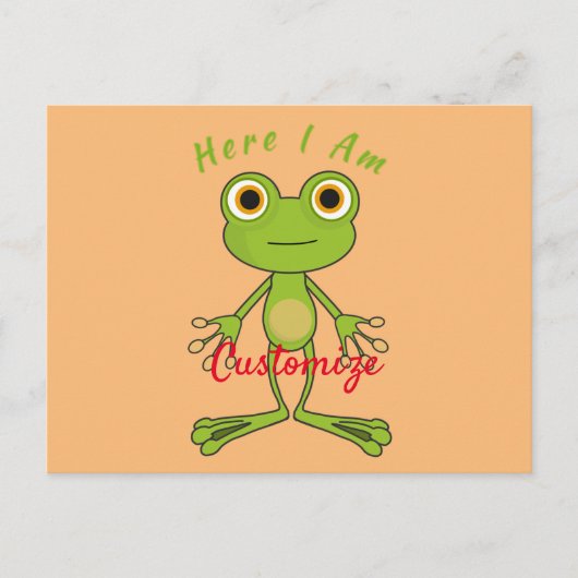 Hier bin ich niedlich Frosch Thunder_Cove Postkarte (Vorderseite)