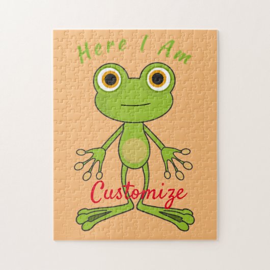 Hier bin ich niedlich Frosch Thunder_Cove Puzzle (Vertikal)