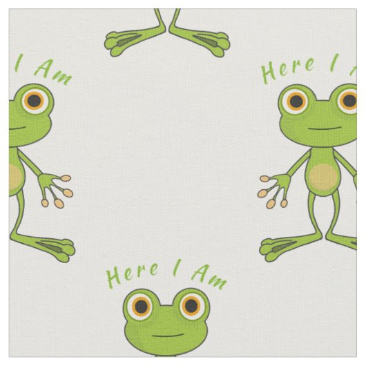 Hier bin ich niedlich Frosch Thunder_Cove Stoff (Nahaufnahme)
