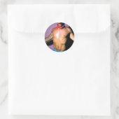 Hier bin ich runder aufkleber (Tasche)