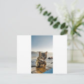 "Hier bin ich", sagt die Katze Postkarte (Stehend Vorderseite)