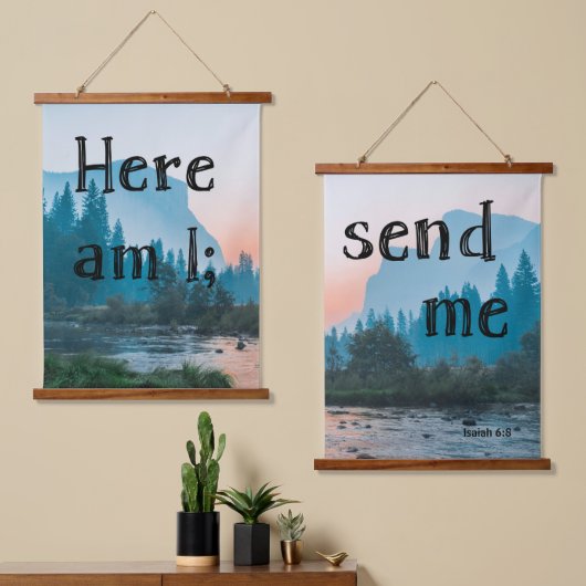 Hier bin ich - Tapestry Duo Wandteppich Mit Holzrahmen (Asymmetrisch)