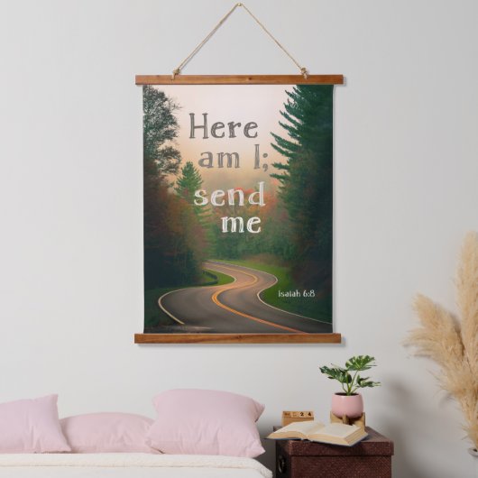 Hier bin ich - Tapestry Wandteppich Mit Holzrahmen (Schlafzimmer)