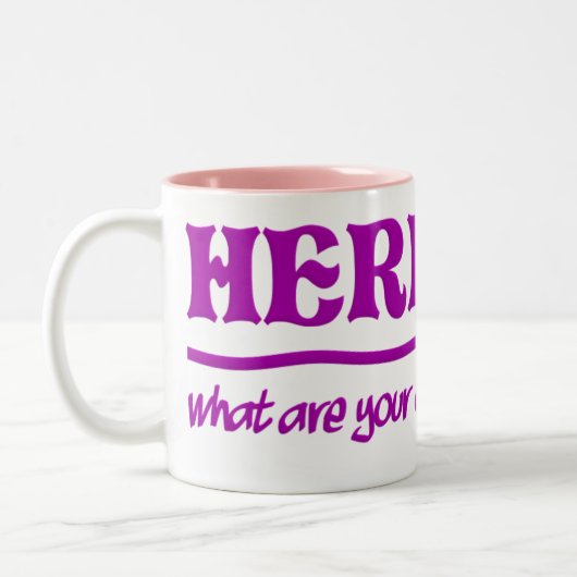 Hier bin ich Tasse - wählen Sie Stil & Farbe (Links)