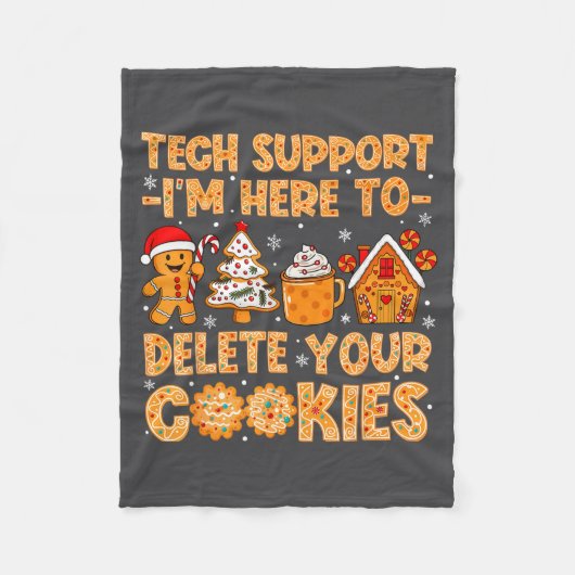 Hier bin ich Tech Cookies Löschen Support Fleecedecke (Vorderseite)