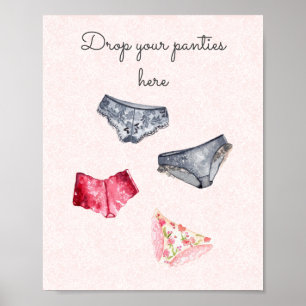 Hier deine Slips fallen lassen Schild für Panty-Sp