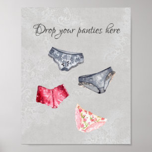 Hier deine Slips fallen lassen Slip-Spiel-Schild Poster