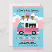 Hier der Scoop Ice Cream Truck Geburtstag Einladung (Vorderseite)