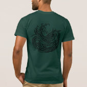 hier Dragons-Latin-Inschrift & Illustration T-Shirt (Rückseite)