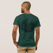 hier Dragons-Latin-Inschrift & Illustration T-Shirt (Schwarz voll)