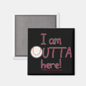 Hier draußen! Baseball Magnet (Vorderseite/Rückseite)