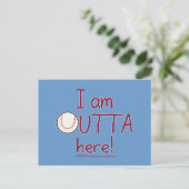 Hier draußen! Baseball Postkarte (Stehend Vorderseite)