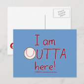 Hier draußen! Baseball Postkarte (Vorne/Hinten)