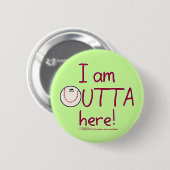 Hier draußen! Baseballzeichen Button (Vorne & Hinten)