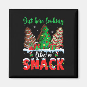 Hier draußen sehe ich aus wie ein Snack-Weihnachts Magnet