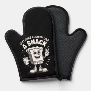 Hier draußen sehe ich aus wie ein Snack-Weihnachts Ofenhandschuh