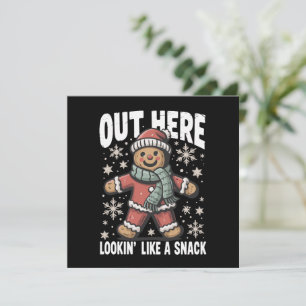 Hier draußen sieht man wie ein Snack Lebkuchen Wei Feiertagskarte