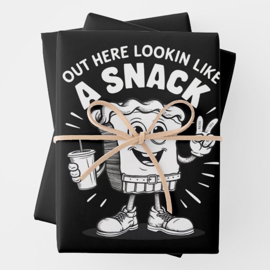 Hier draußen sieht man wie ein Snack Weihnachtsbau Geschenkpapier Set (Beispiel)