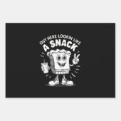 Hier draußen sieht man wie ein Snack Weihnachtsbau Geschenkpapier Set (Vorderseite)