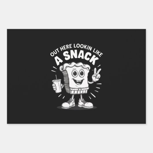 Hier draußen sieht man wie ein Snack Weihnachtsbau Geschenkpapier Set (Vorderseite)