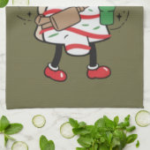 Hier draußen sieht man wie ein Snack Weihnachtsbau Geschirrtuch (Gefaltet)