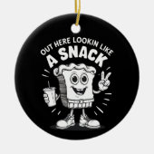 Hier draußen sieht man wie ein Snack Weihnachtsbau Keramik Ornament (Vorne)