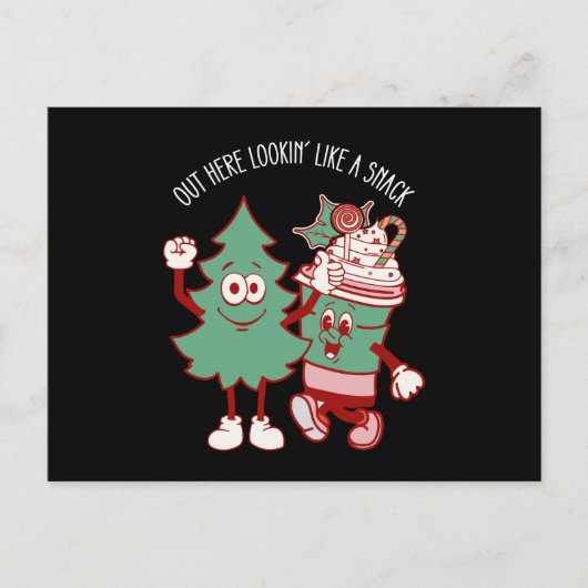 Hier draußen sieht man wie ein Snack Weihnachtsbau Postkarte (Vorderseite)