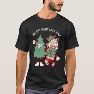 Hier draußen sieht man wie ein Snack Weihnachtsbau T-Shirt