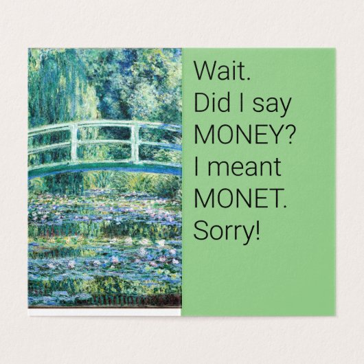 "Hier drin ist GELD"-Karte (Innenseite Aufgefaltet)