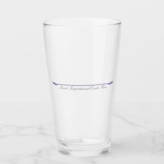 Hier ein inspirierendes Zitat einfügen - Lila Glas (Vorderseite)