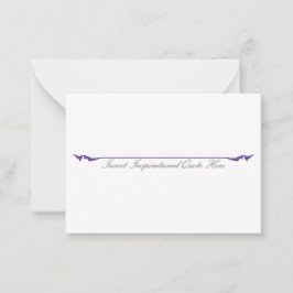 Hier ein inspirierendes Zitat einfügen - Lila Mitteilungskarte